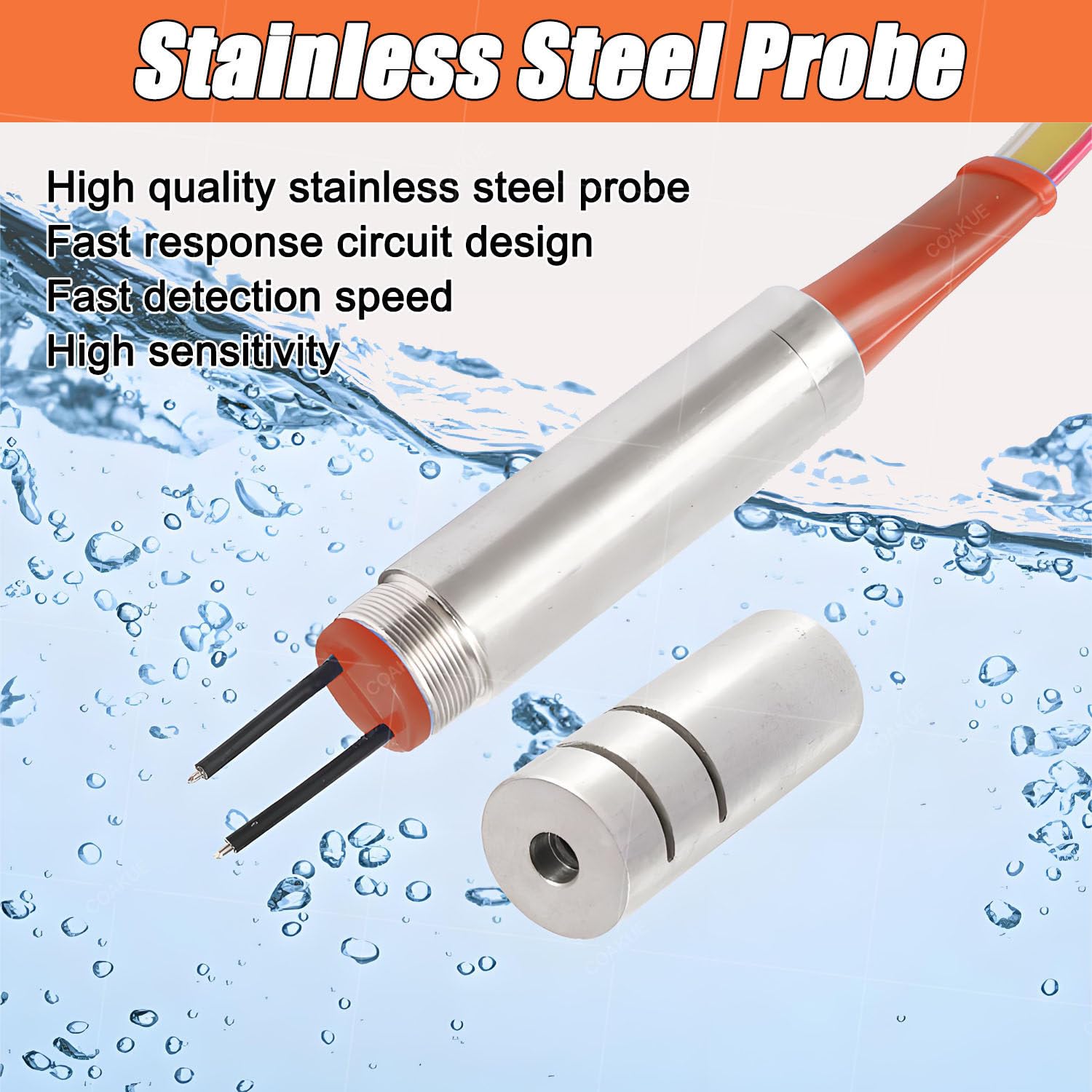 Medidor de nivel de agua subterránea con sonda de acero inoxidable y cinta métrica, zumbador y señal de voltímetro para perforación, pozo y uso en tuberías