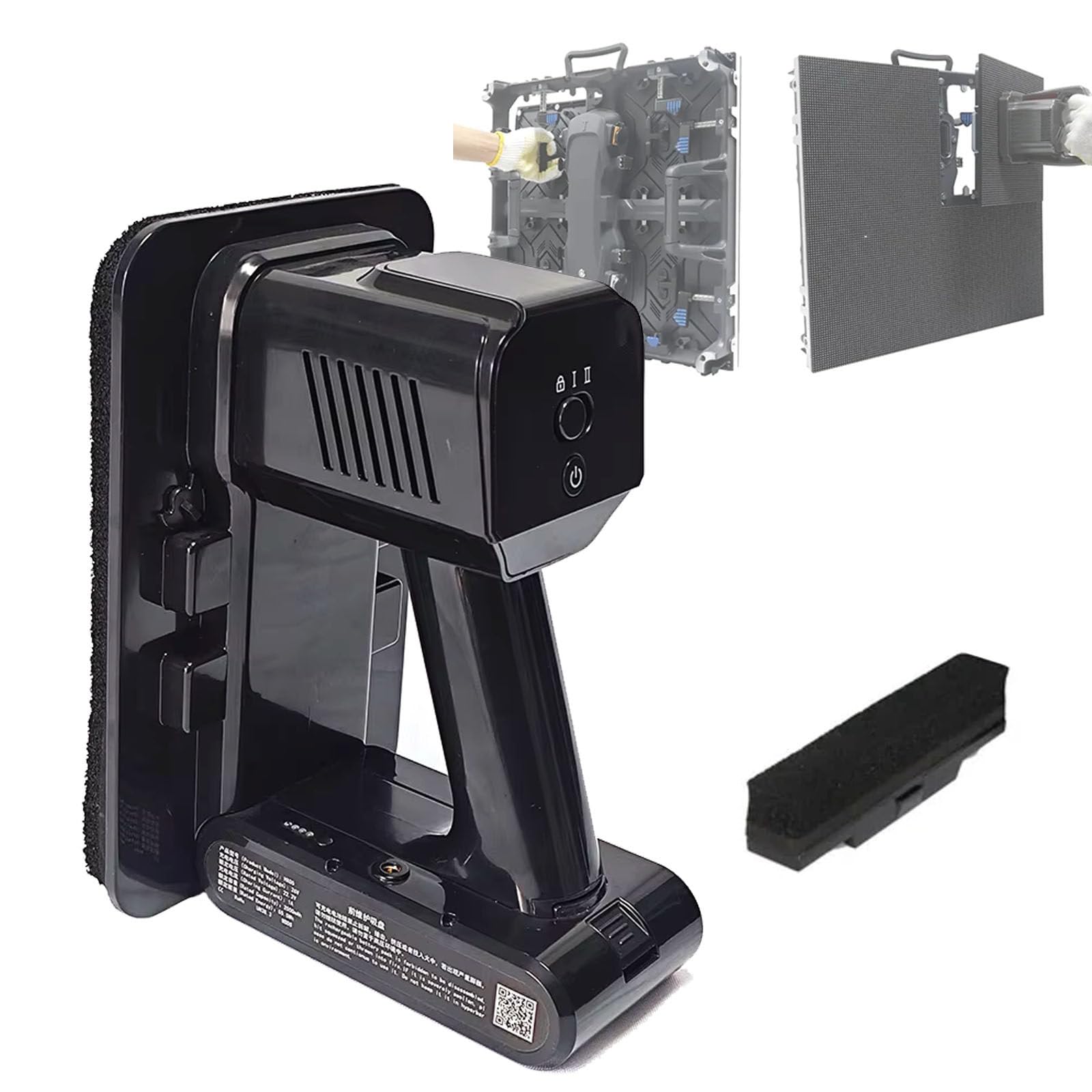 Elevador de pantalla LED con capacidad de 30 kg | Ventosa eléctrica con batería extraíble | Control de 2 velocidades | para paneles SMD/MCOB/IMD (caja)