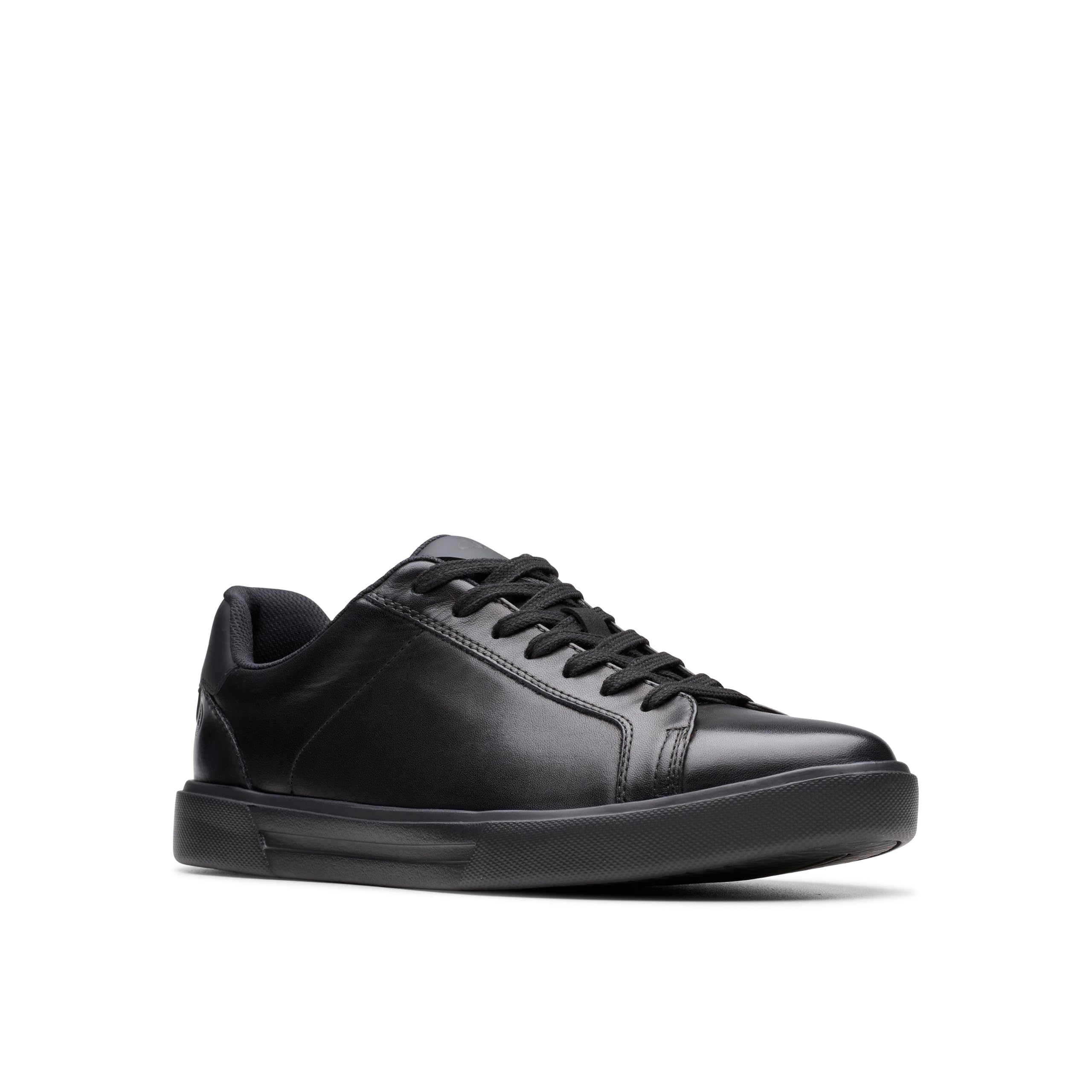 Clarks Men's Romsey Lace Black Leather Trainers, Lace Up | Size: 10.5-Standard Fit