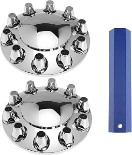 Chrome Front Axle Wheel Cover Hubcap Hub Cap for Semi for Truck 33mm Lug Nuts (Standard)
