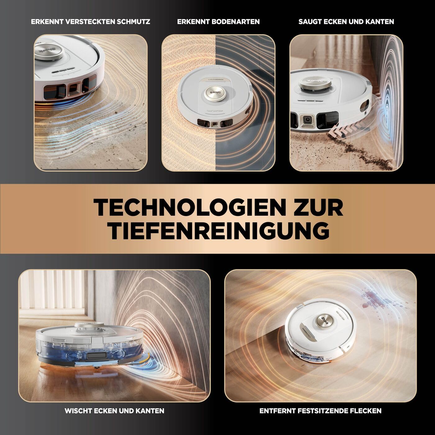 Shark PowerDetect 2-in-1-Saug- & Wischroboter, NeverTouch Pro 60 Tage, Selbst-Entleerung, Befüllung & -Reinigung, 3D- & LiDAR-Navi, NeverStuck-Hindernisumgehung, App-Steuerung, Weiß, AV2800ZEEUWH
