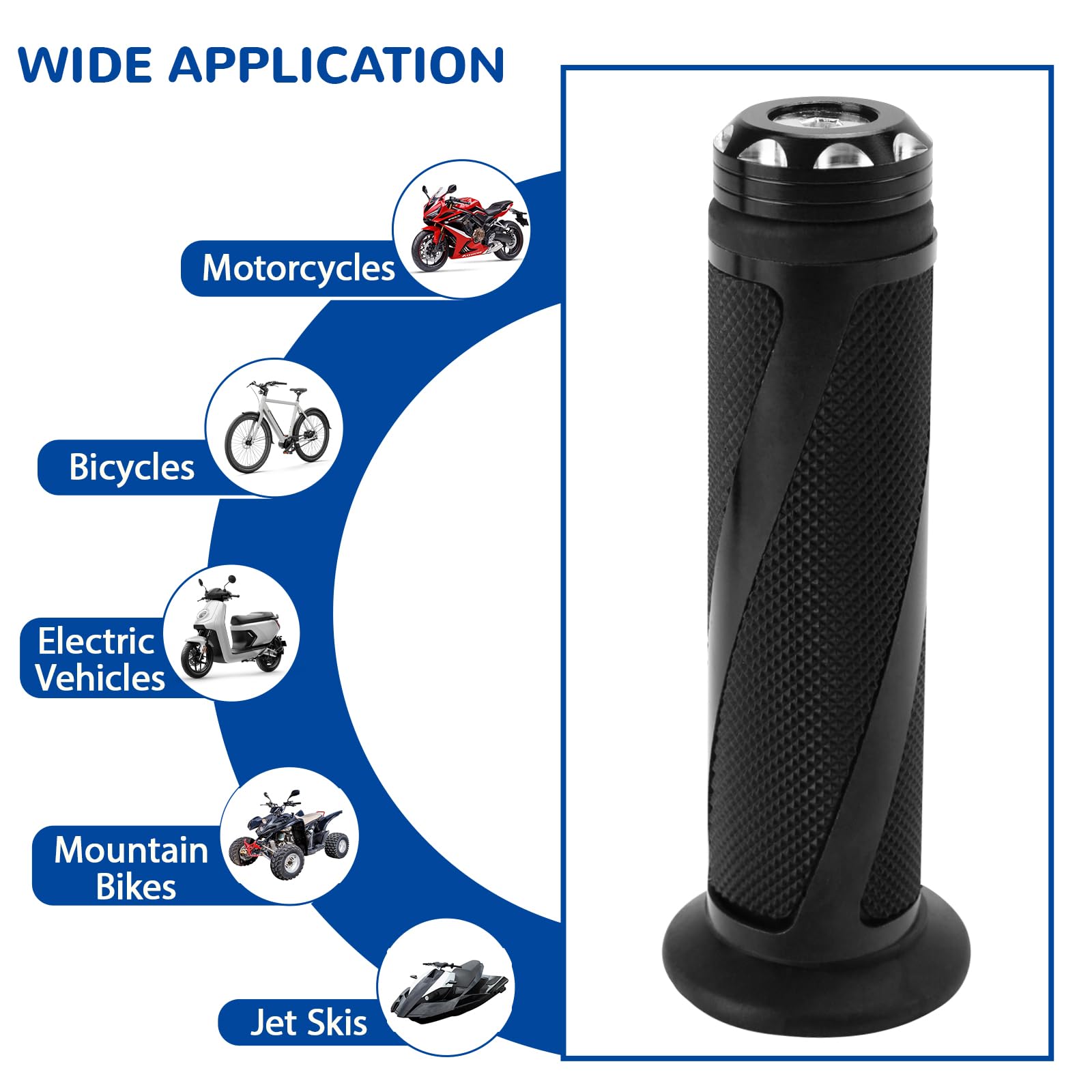 2PCS Motorcycle Handlebar Grips,22mm/24mm Motorbike Handlebar Rubber Grips,Non-slip Motorcycle Handle Bar Hand Grips,Bike Grips,Throttle Grip for Motocross Dirt Pit Bike Motorbike Grips — view 7