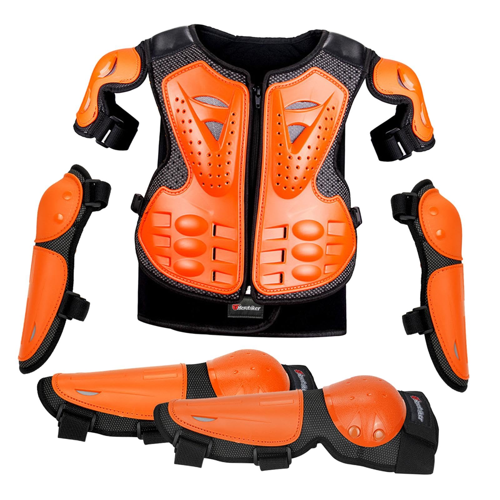 Kids Kit Protection Corps Entier Enfant Gilet Armure Poitrine Colonne Vertébrale Genouillères Coudières PVC