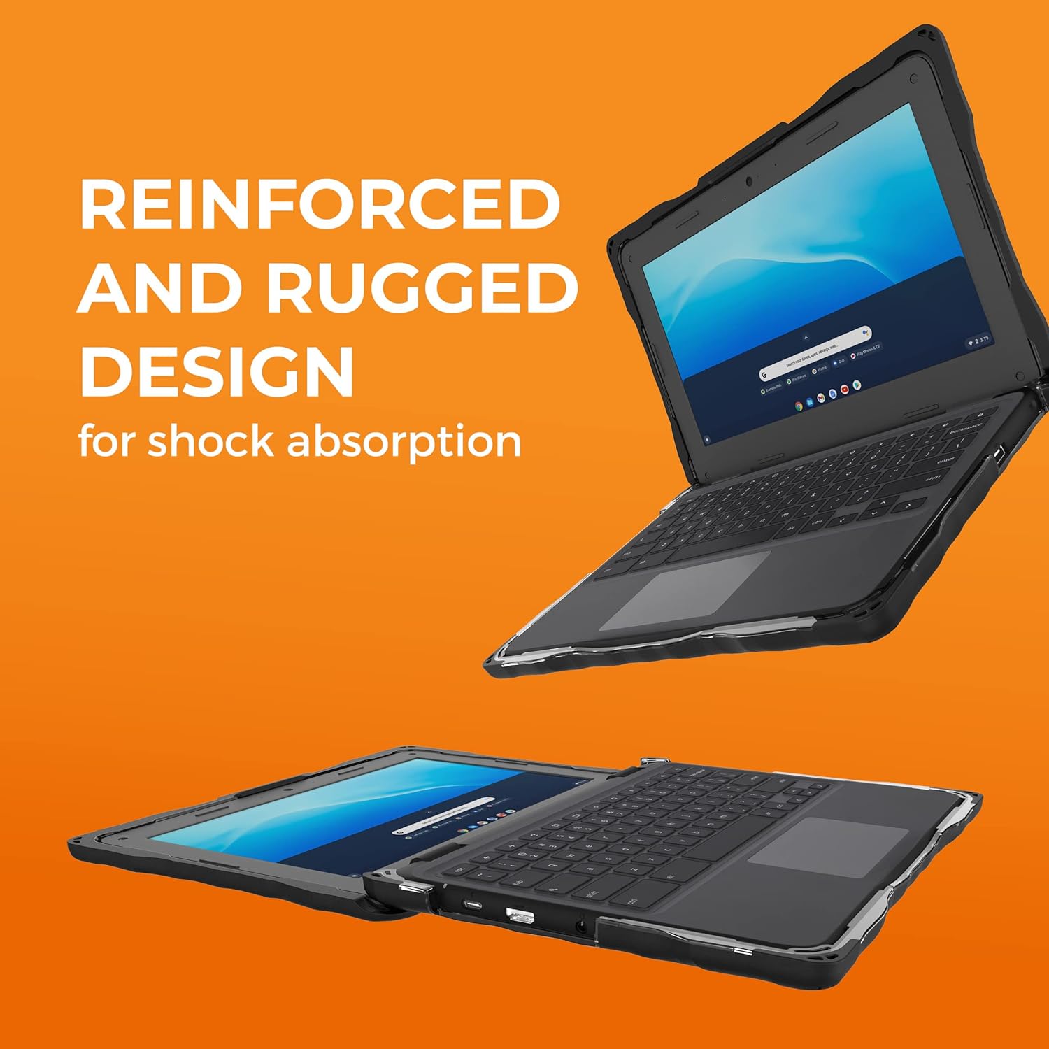 Gumdrop DropTech Laptop Case Fits Dell Chromebook 3110 | 3100 (Clamshell) Designed for K-12 Students Teachers and Classrooms–Drop Tested Rugged Shockproof Bumpers for Reliable Device Protection–Black