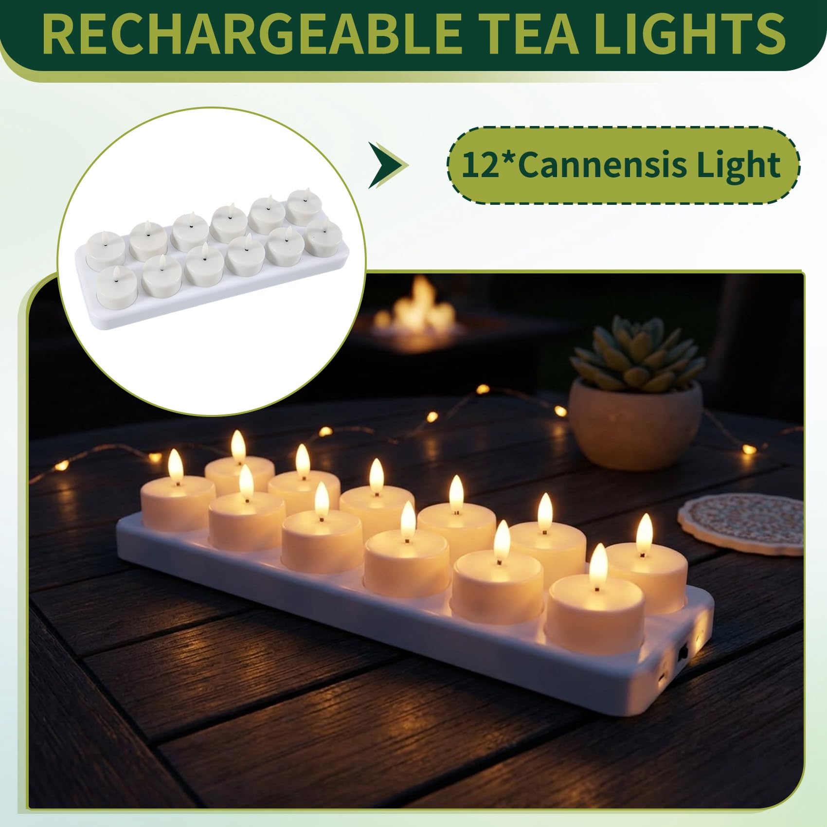 Candele LED Ricaricabili con Timer e per Centrotavola da Matrimonio, Decorazioni Natalizie