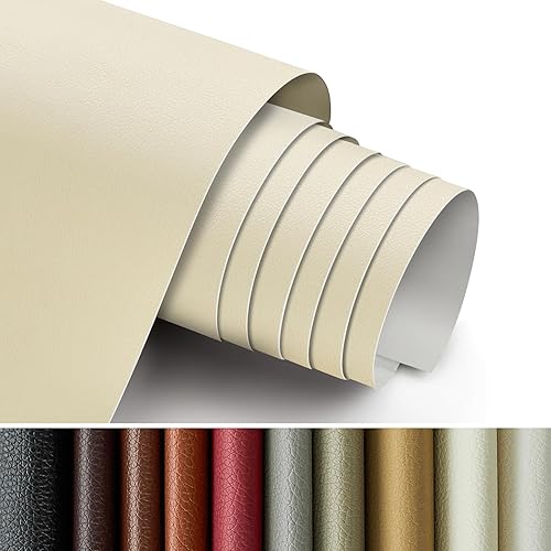 Joy Decor Parche de reparación de cuero autoadhesivo de 12 x 48 pulgadas, parches de cuero para muebles, cinta de parche de cuero grande para sofá,