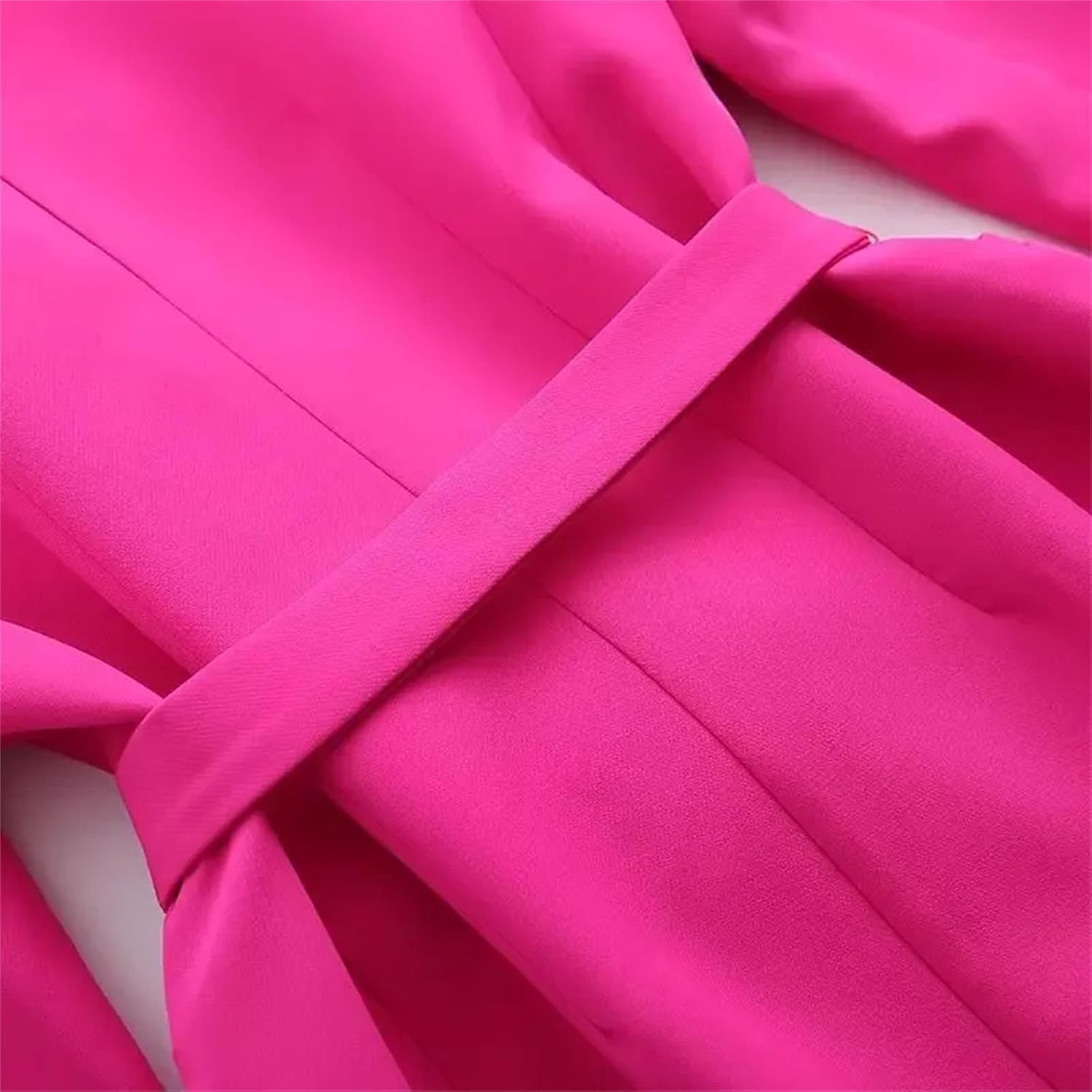 Women's Belted Street Chic Ensemble - Spring Blazer & Relaxed Pants Outfit