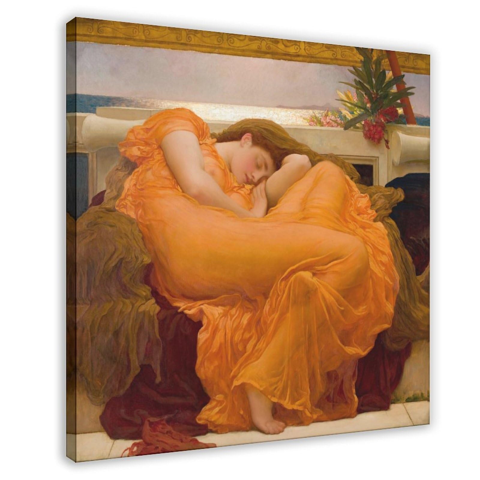 WCYB Flaming June by Frederic Leighton Posters Prints Canvas Deco Paintings Wall Art Frame 20" L X 20" W