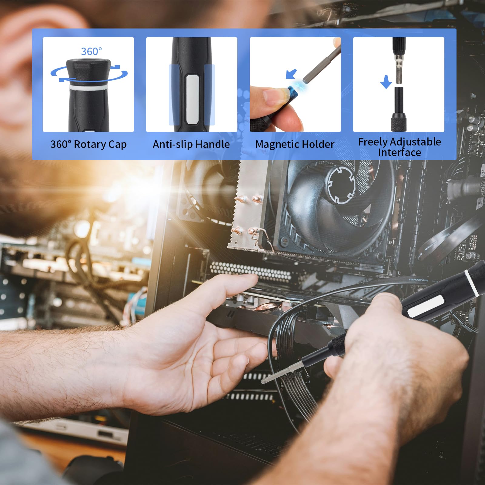 Set di cacciaviti di precisione con custodia, 152 in 1, kit di riparazione per computer, occhiali, laptop, telefono, orologio, con punte a vite multiple