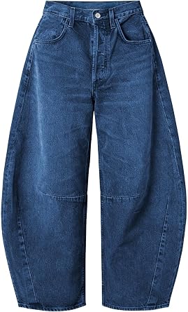 EXLURA Barrel Jeans Women Y2K Boyfriend Denim Pants Casual Baggy Jeans