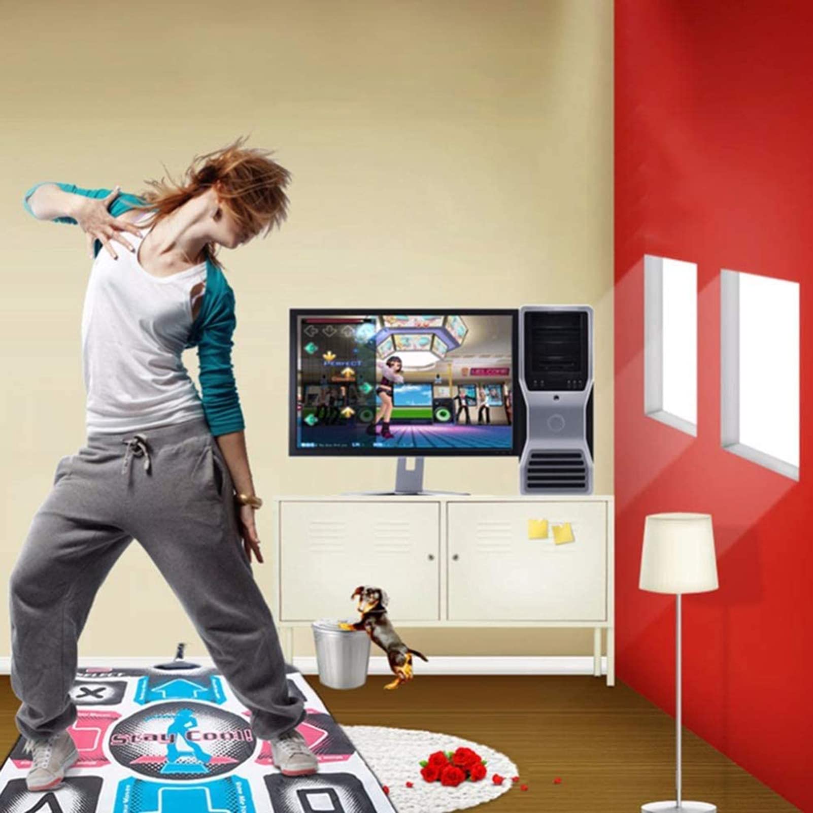 Tappetino da Ballo USB Tappetino da Ballo, Tappetino da Ballo Antiscivolo Resistente all'Usura Tappetino da Ballo per TV AV E Videogioco Cpmputer, per Un'atmosfera da Sala Giochi