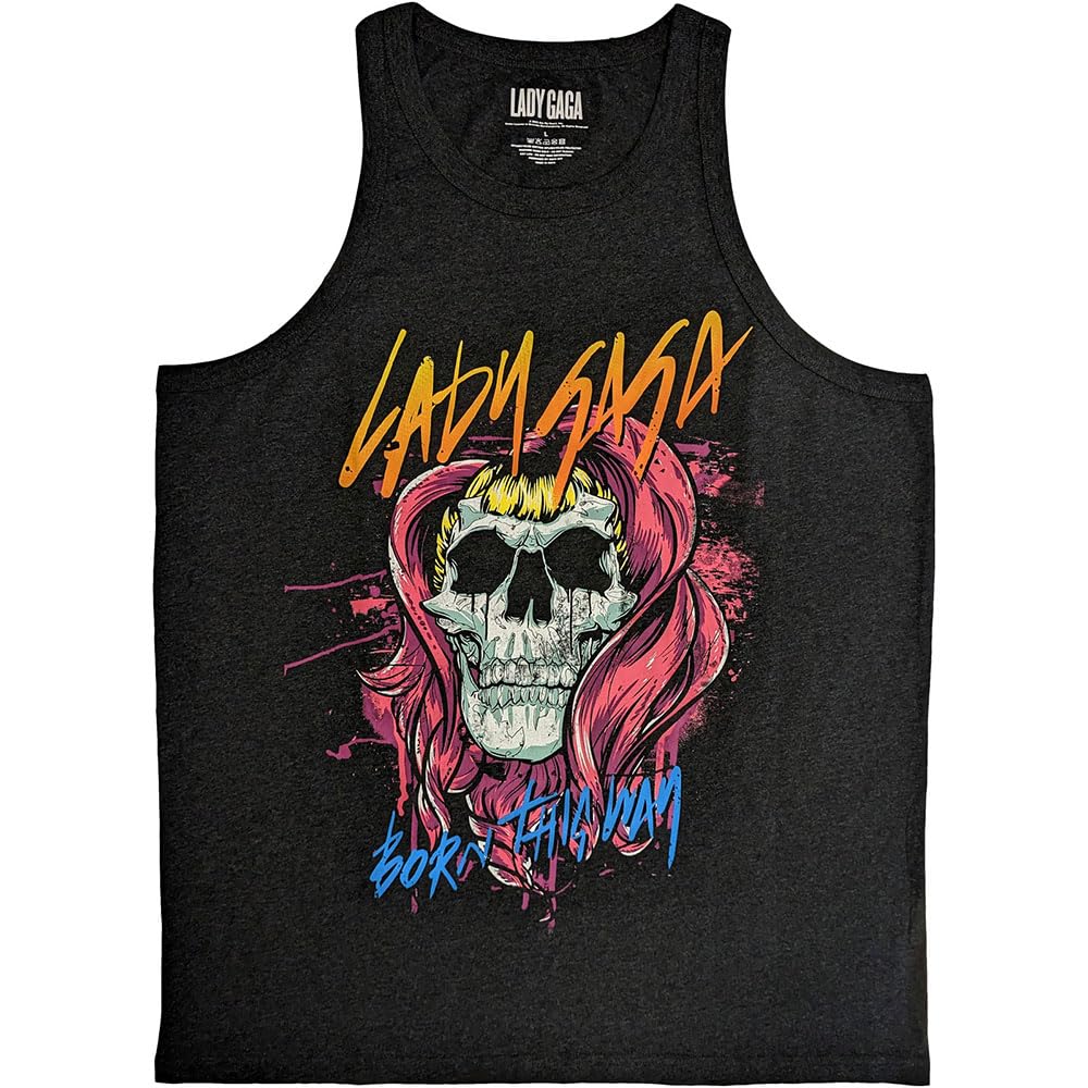 Lady Gaga Born This Way Skull Logo Vest M Charcoal Grey