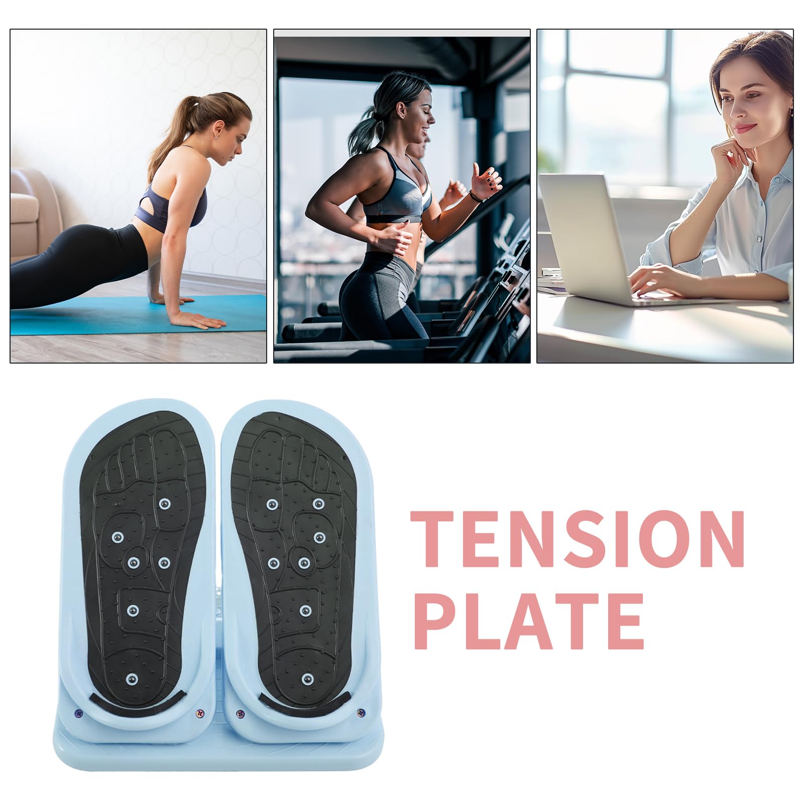 Pedana elastica per polpacci, per fitness, pieghevole, 2 in 1, con piastra di tensione, per allenamento, palestra, fitness, yoga, ufficio