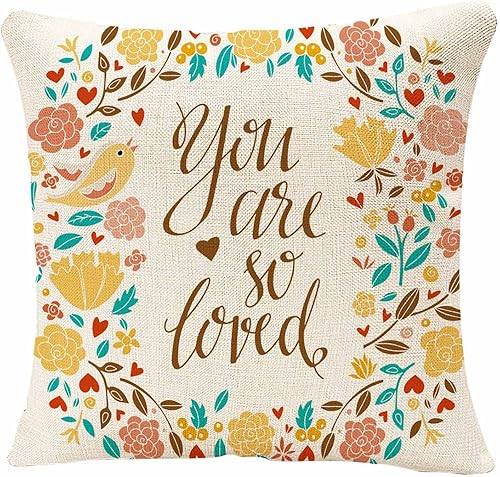 IBILIU Fundas de almohada lindas con diseño de flores de pez, decoración del hogar, 18 x 18 pulgadas