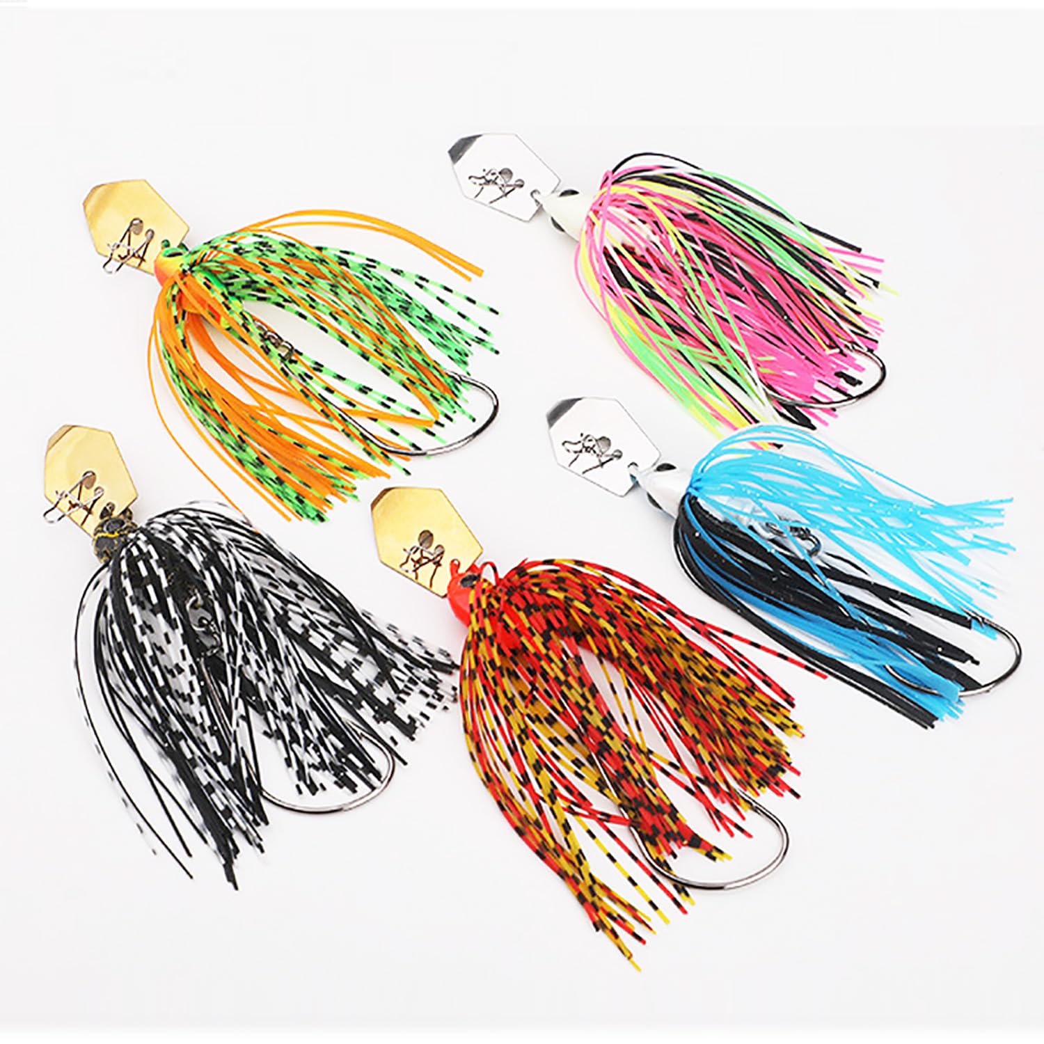 Chatterbait Artificial Bait Set, Fishing Jig Spinner Set (B) Pack of 5 7 g