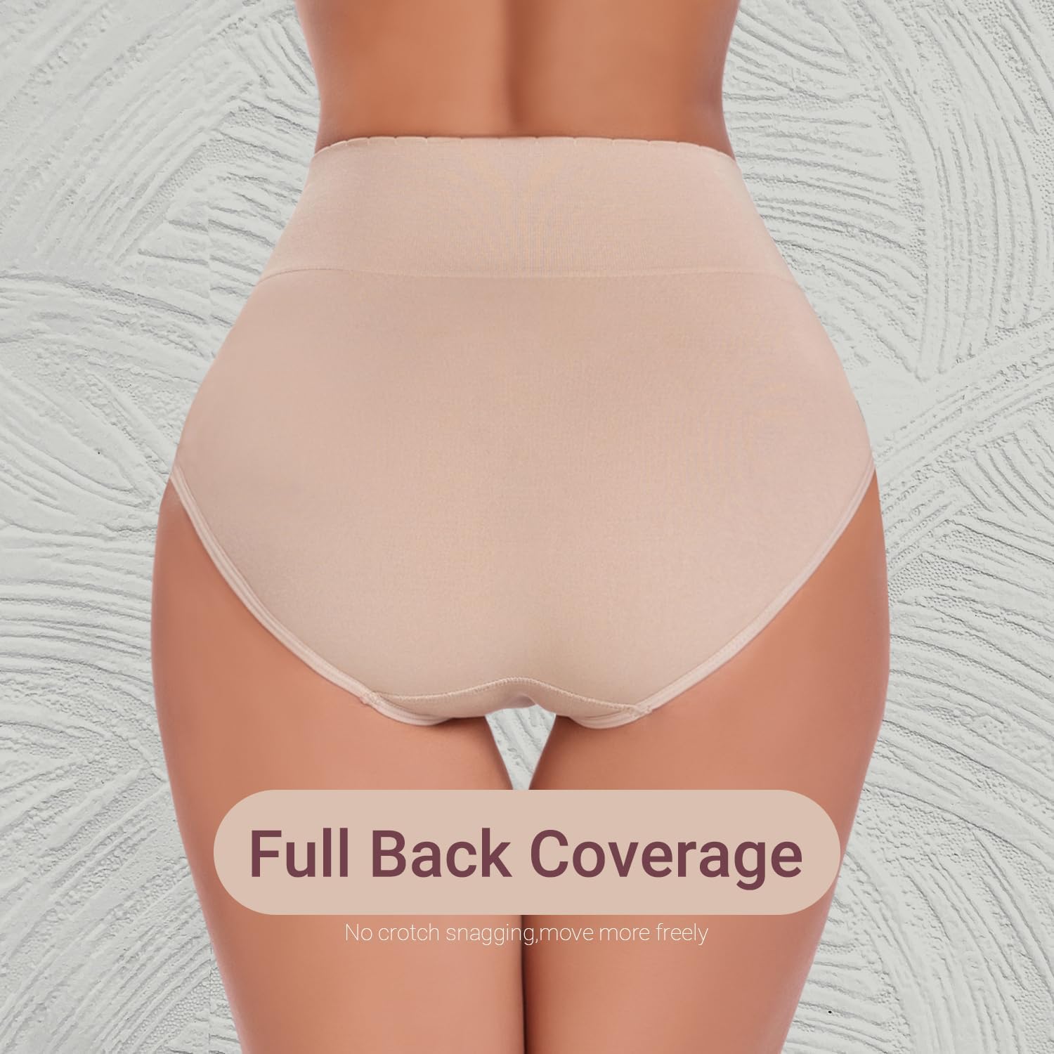 Women's Briefs Underwear High Waist Full Coverage Panties, Ladies Light Tummy Control Postpartum Underpants 5 Pack - Image 4