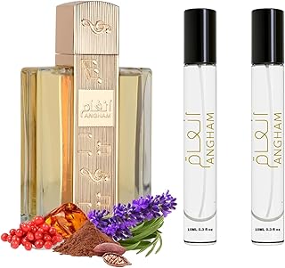 Equivalence Angham Perfume for Men and Women | Long Lasting Summer Cologne |Oriental Vanilla |Unique Aromatic Scent | 2 Bottles 10ml | Large Bottle Not Included | is only a reference