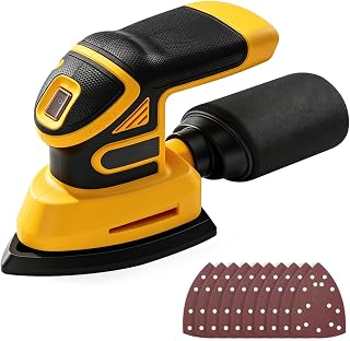 Delta Sander Battery Grinder for Dewalt 20 V, Brushless Multi Sander Sander with Extraction, 3 Additional Accessories and 12 Sanding Sheets, for Sanding Polishing for Wood (without Battery)