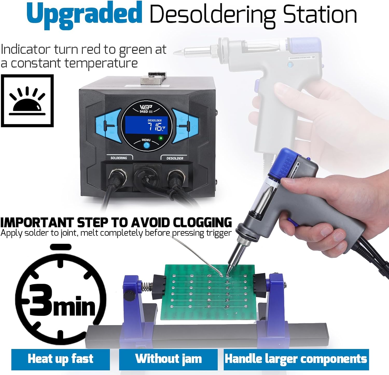 Upgraded Desoldering Station Features