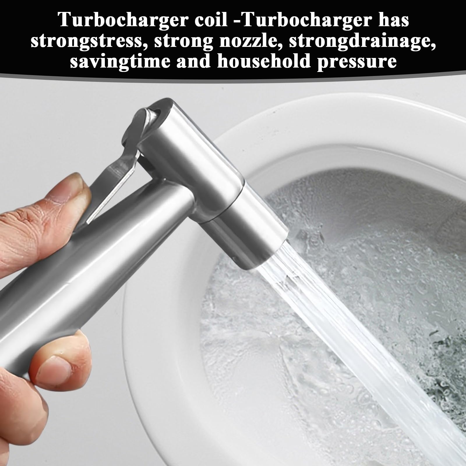 Bidet Handbrause 2 Stück, Silber, Edelstahl, Modern, Wandmontage, Einloch, Badezimmer, Personal Hygiene, Morgen, Abendessen, Dinner