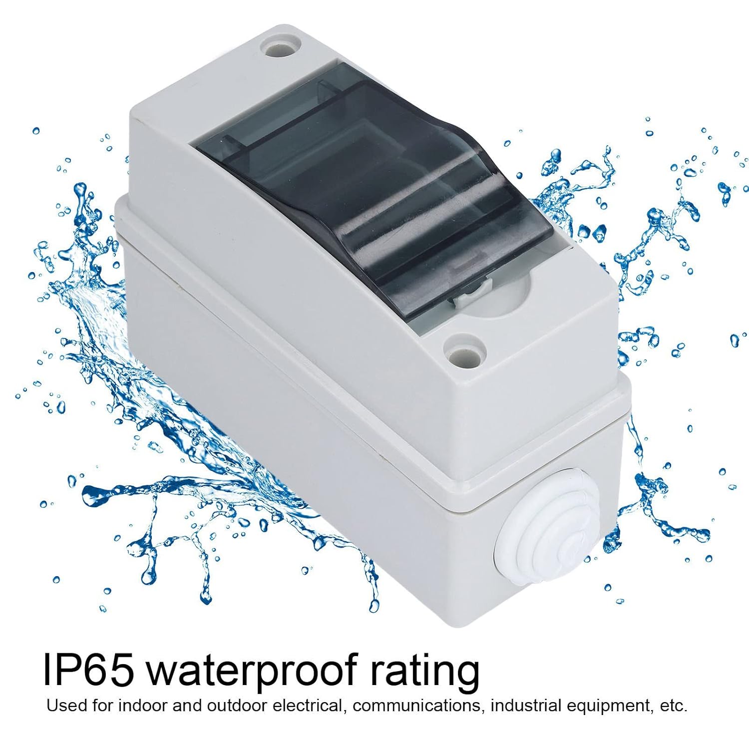 Distribution Box IP65 Waterproof Transparent Cover Electronic Junction Box for Indoor Outdoor Wall Circuit Breaker(2 Way)