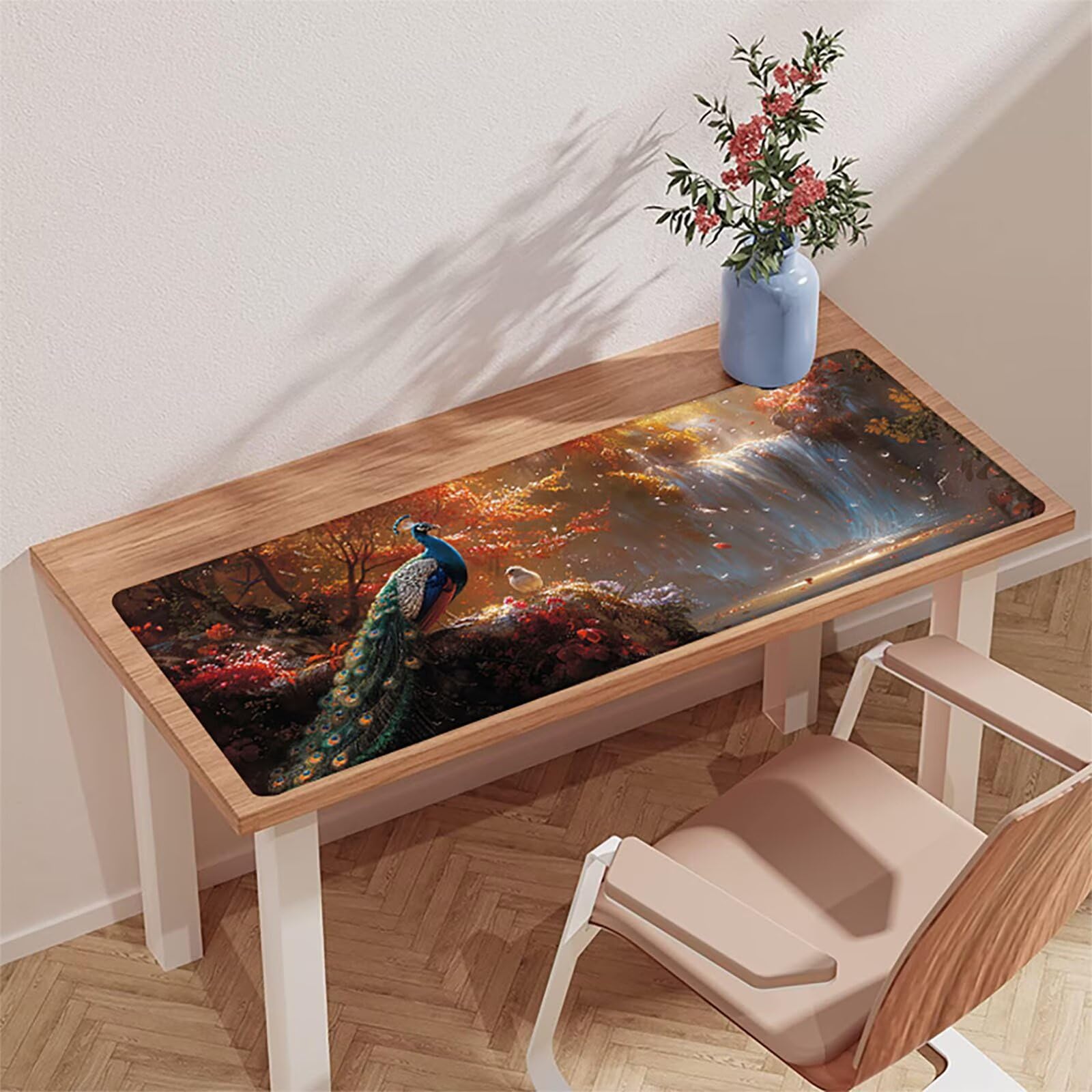 Azul Alfombrilla Ratón XXL 1600x800x3mm, Pavo Real Mouse Pad 7-1278 | Alfombrilla Ratón Gaming Mejora la Precisión y la Velocidad, Alfombrilla Escritorio para Jugadores de PC, Oficina