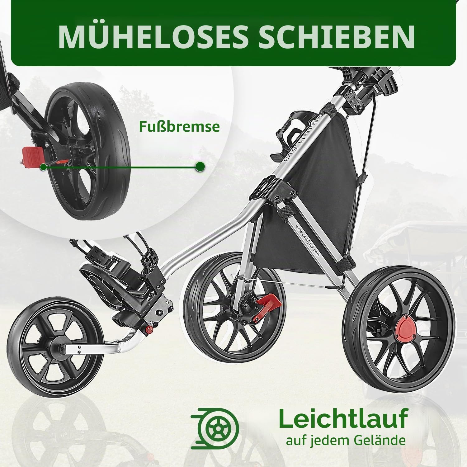 Caddytek CaddyLite 11.5 V3 3 Rad Golf Push Cart – Superlite Deluxe, leicht, einfach zu Falten Caddy Cart Pushcart