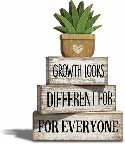 Miniatura 73 de 4 letreros de madera para decoración de mesa de granja, hojas de eucalipto rústicas, letrero de bloque de campo, Always Stay Humble and Kind, centro