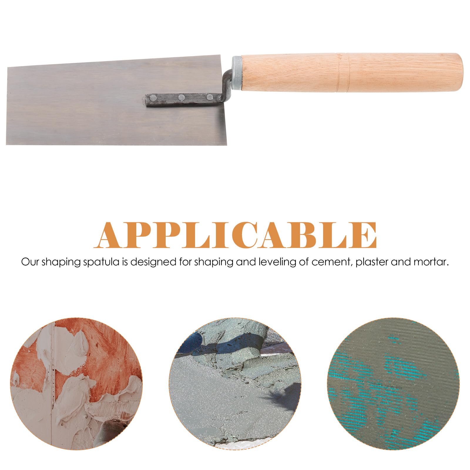 Lot de 5 Spatules en Acier Inoxydable et Bois pour Plâtre, Outil de Finition et Nivellement du Ciment Design Riveté, pour Bricolage