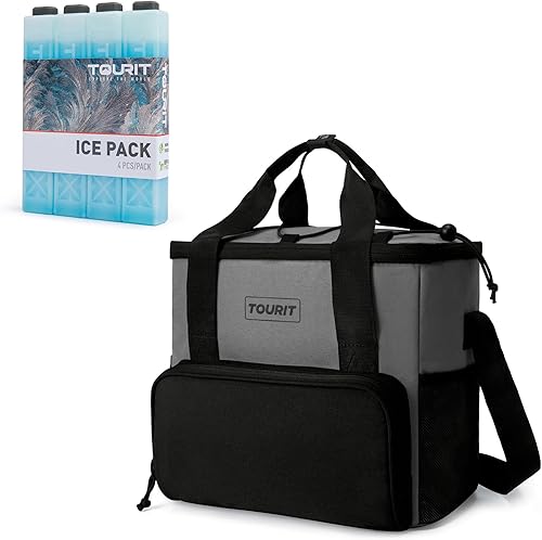 Miniatura 1 de TOURIT Bolsa térmica de almuerzo con bolsas de hielo reutilizables para enfriadores de larga duración