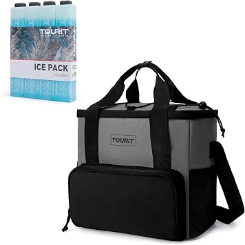 TOURIT Insulated Lunch Cooler Bag with Reusable Ice Packs for Coolers Long Lasting