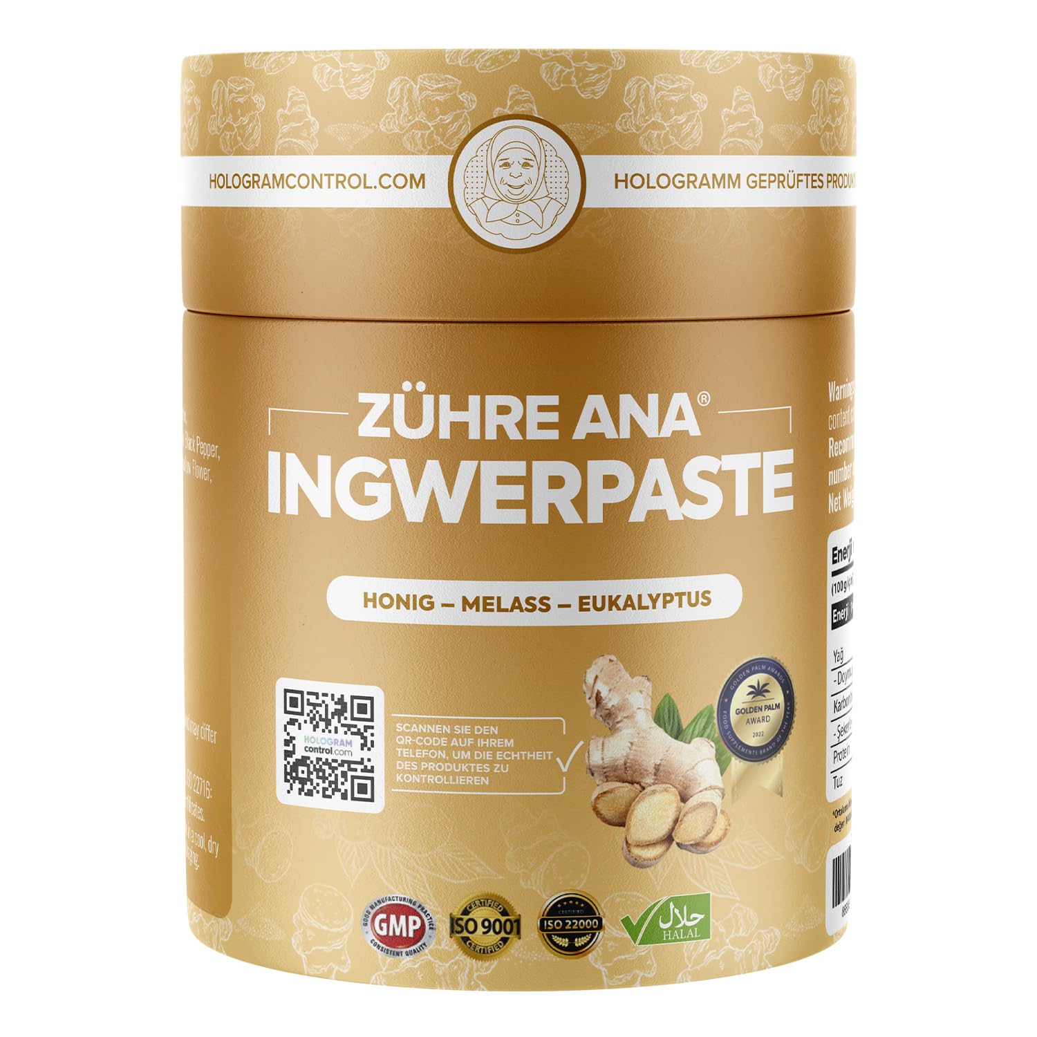 Zühre Ana - Poudre de gingembre, curcuma – pour les rhumes, expectorant pour adultes et enfants, Renforcer naturellement, – Végan
