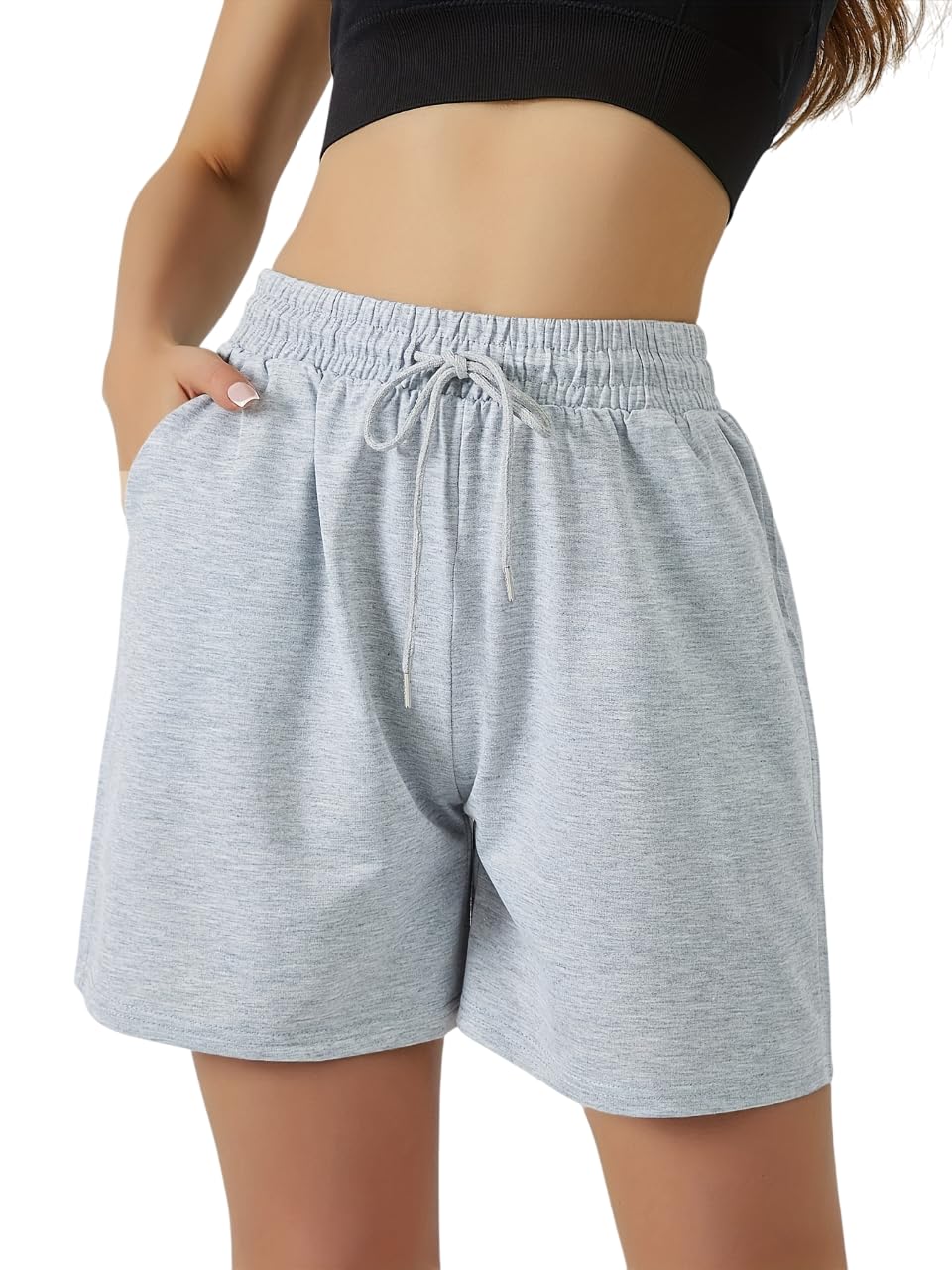 AFT Torpedo Straight Wide fit Long Length Cotton Shorts with Two Side Pockets for Women/Trending Multi Pocket Style, Relaxed Casual Shorts for Women-picture-37