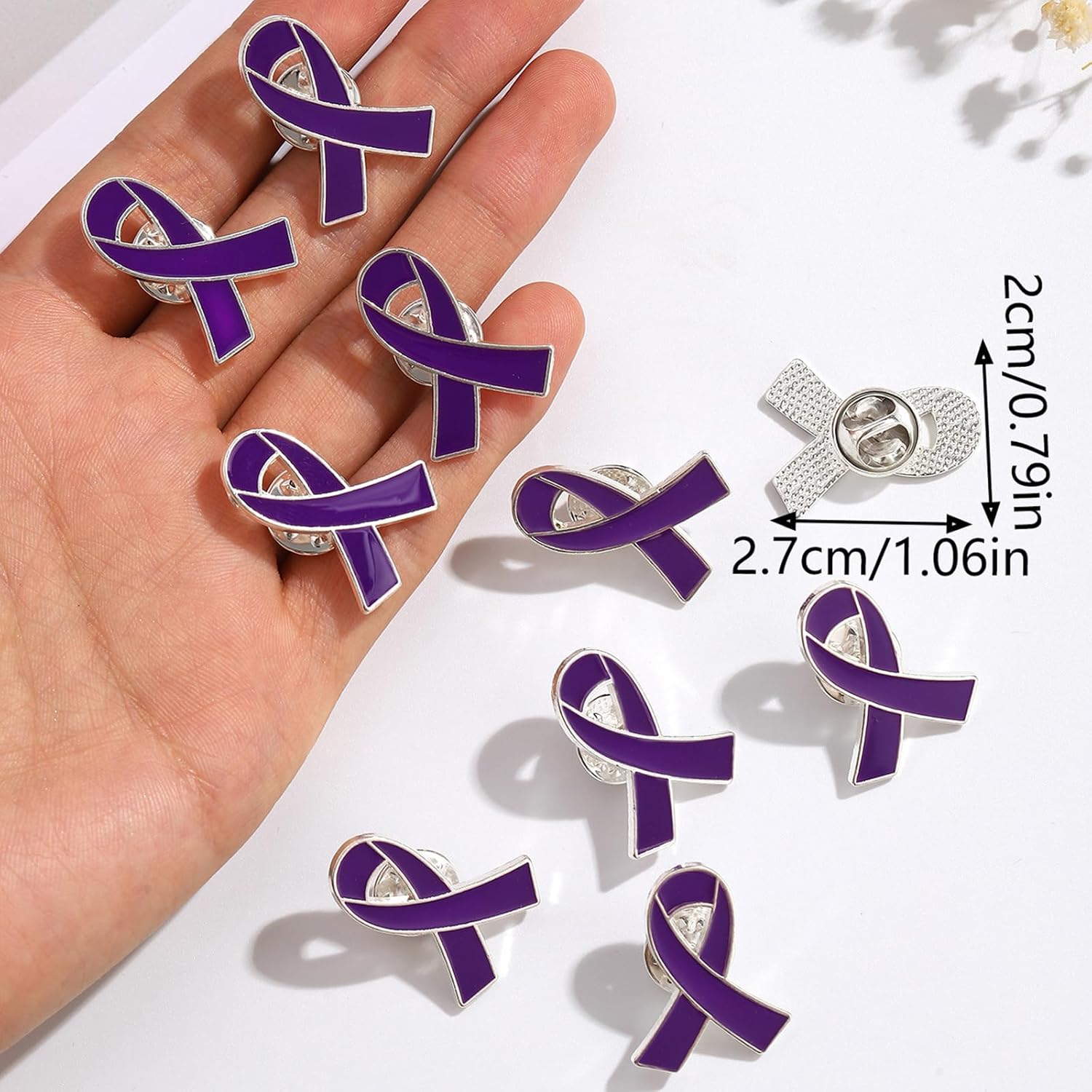 バンドピン、メタルアウェアネスラペルピンバンドブローチピンジュエリーピン50個パック。