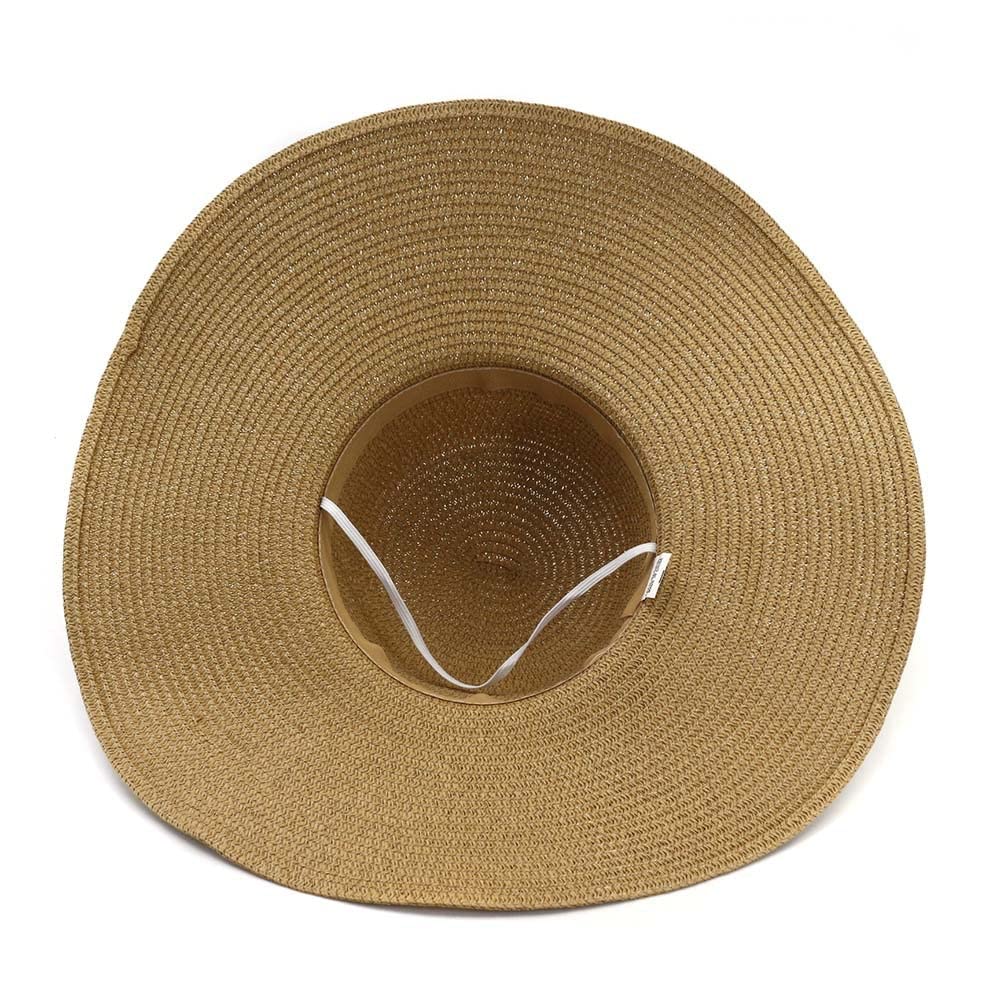 Sombrero de Sol de Paja para Mujer, Sombreros de Verano, Personalidad, Vacaciones al Aire Libre, Viajes, Playa (Negro 6 7/8)