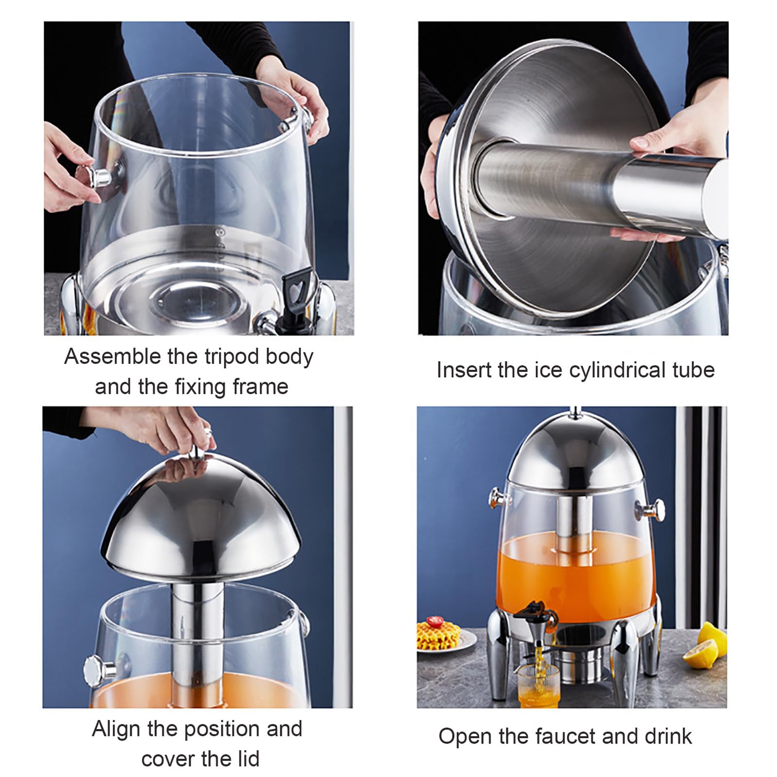 Dispensador De Bebidas Comerciales De 12 Litros, Dispensador De Jugo FríO Y Caliente (Calentamiento De Alcohol), Con Soporte Para Grifo Para Fiestas, Buffet, Catering, Para Café, Té, Leche, Jugo