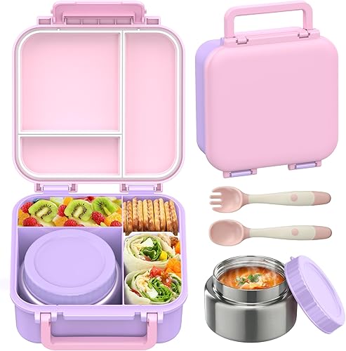 Lonchera Bento para niños con termo de 9 onzas, recipientes de almuerzo a prueba de fugas con 3 compartimentos, tamaño apto para niños, lonchera disponible en Yaxa Guatemala