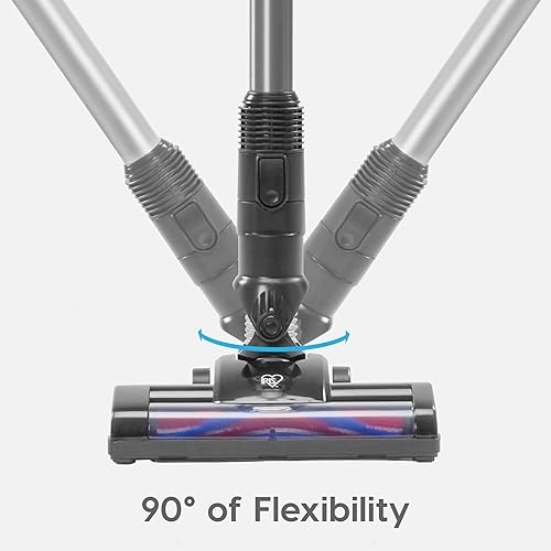 Miniatura 8 de IRIS USA Power Brush - Aspiradora inalámbrica para alfombras de bajo perfil y suelos duros, soporte y accesorios 6 en 1, indicador LED de succión de