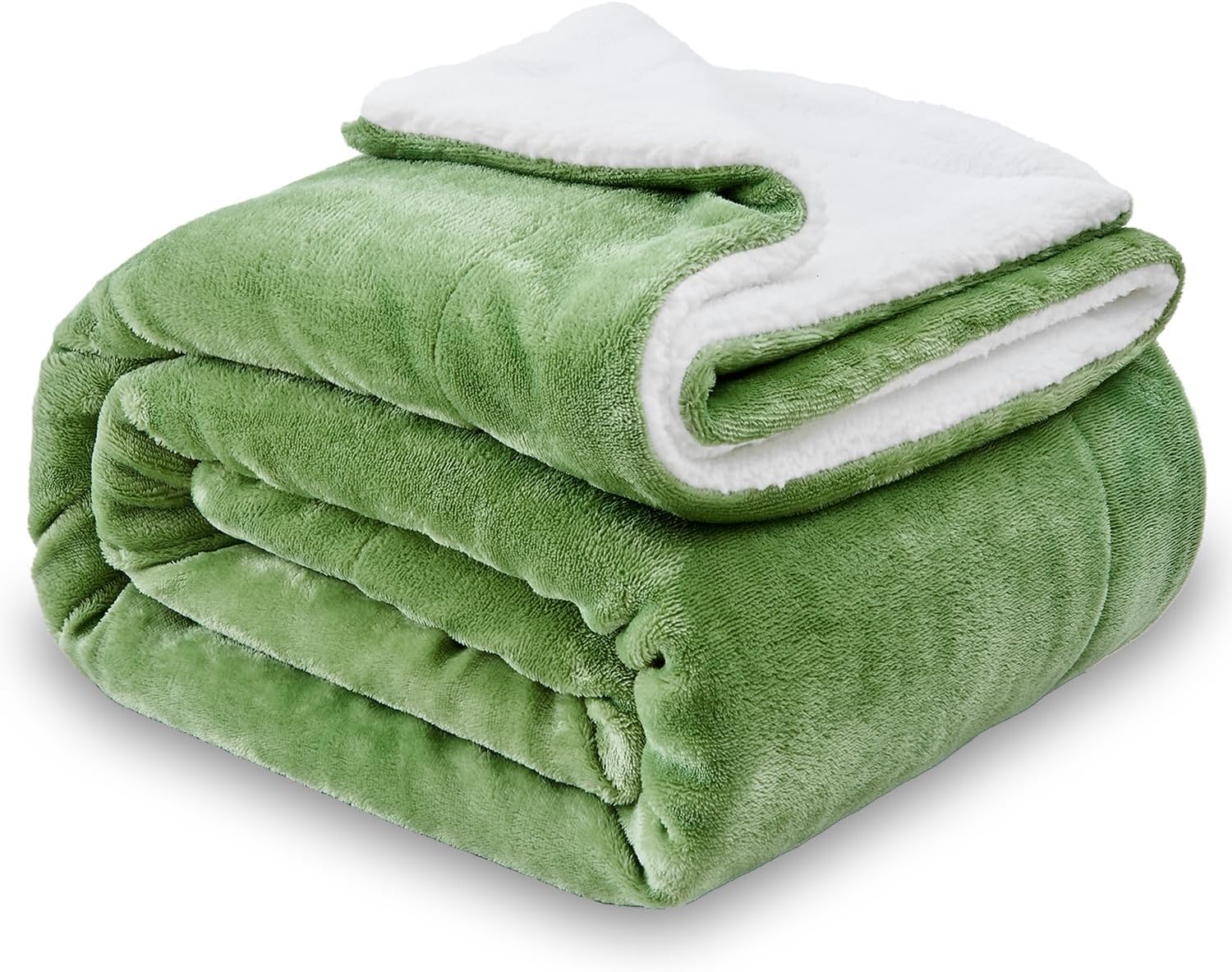 SOCHOW Sherpa Fleece Throw Blanket, Double-Sided Super Soft Luxurious Plush Blanket Throw Size, Sage Green, 50x60 inches