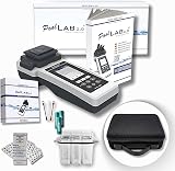 PoolLab 2.0 avec 70 pastilles de test et sac, édition spéciale pour MediMuc - 24 paramètres - App, logiciel - Mesure jusqu'à 3 paramètres dans un test + mallette de rangement vide - 9