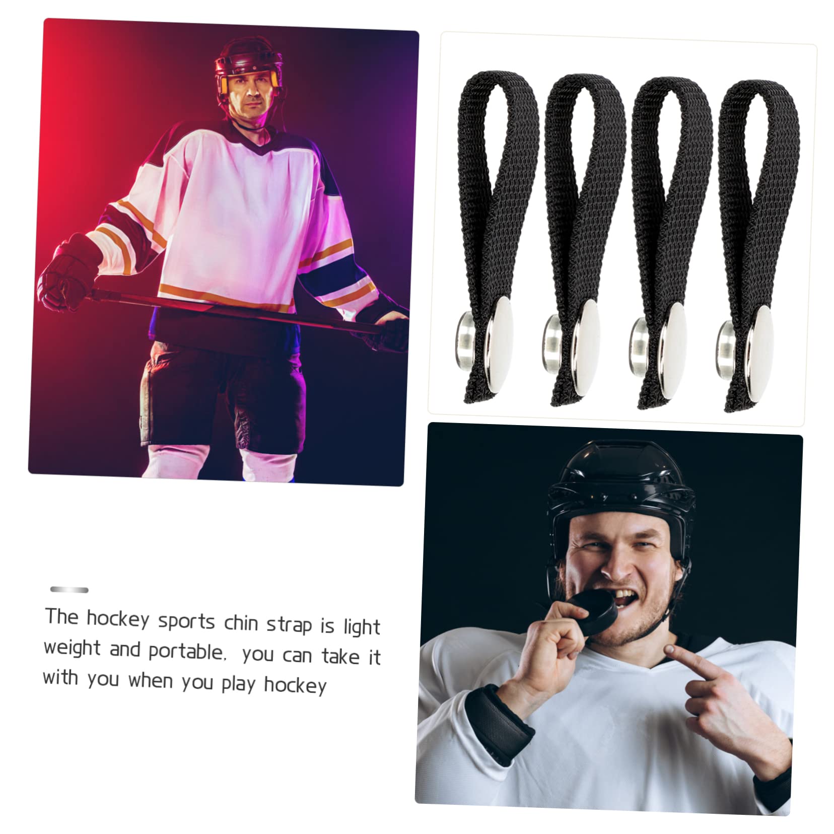 ULTECHNOVO 4pcs Hockey Helmet Chin Strap Set Replacement Chin Straps for Sports Helmets Durable Polyester Kit