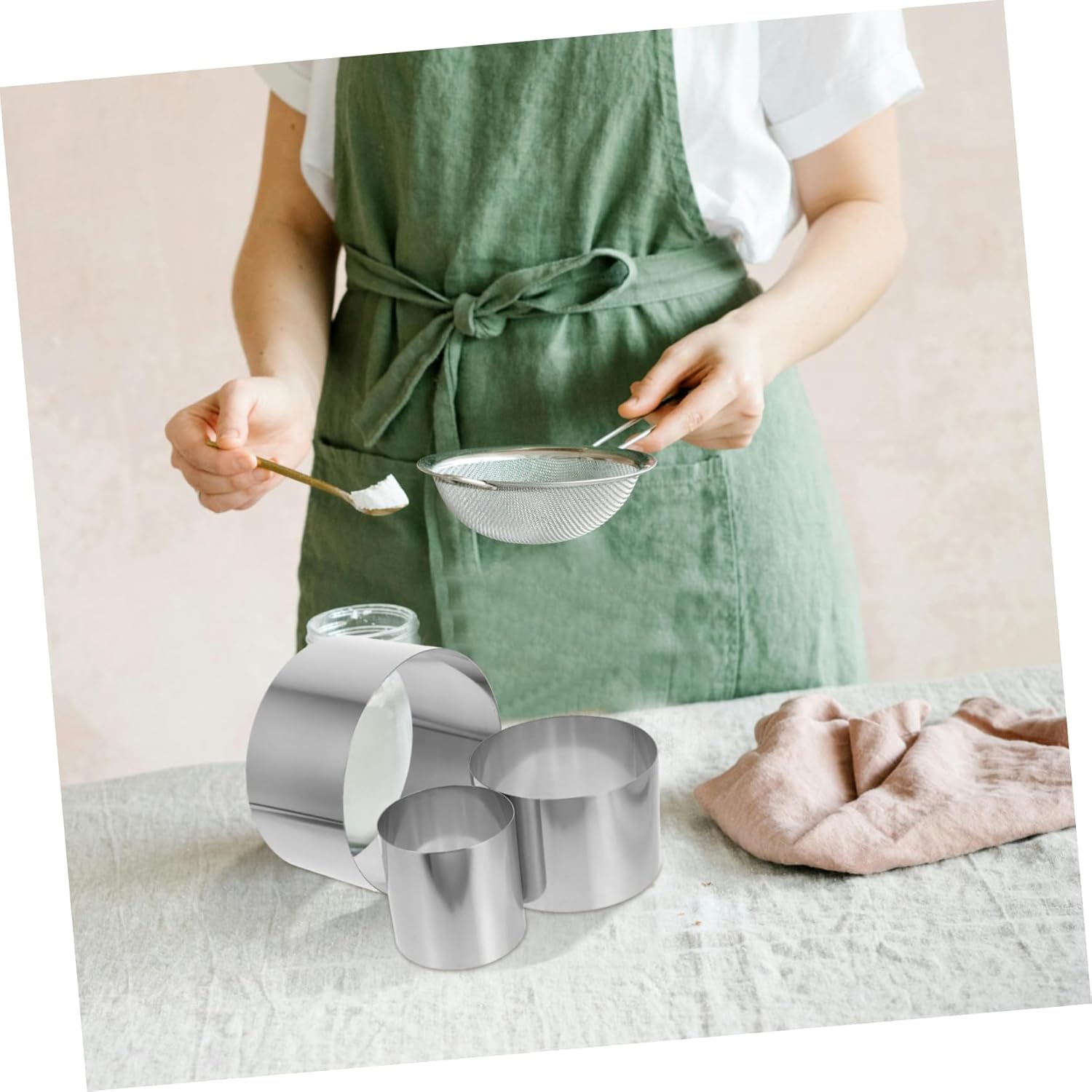 3Pcs Stainless Steel Mousse Cake Ring Mold High Round Baking Molds for Pastry Decoration for Mousse Cakes Birthday Parties and Weddings