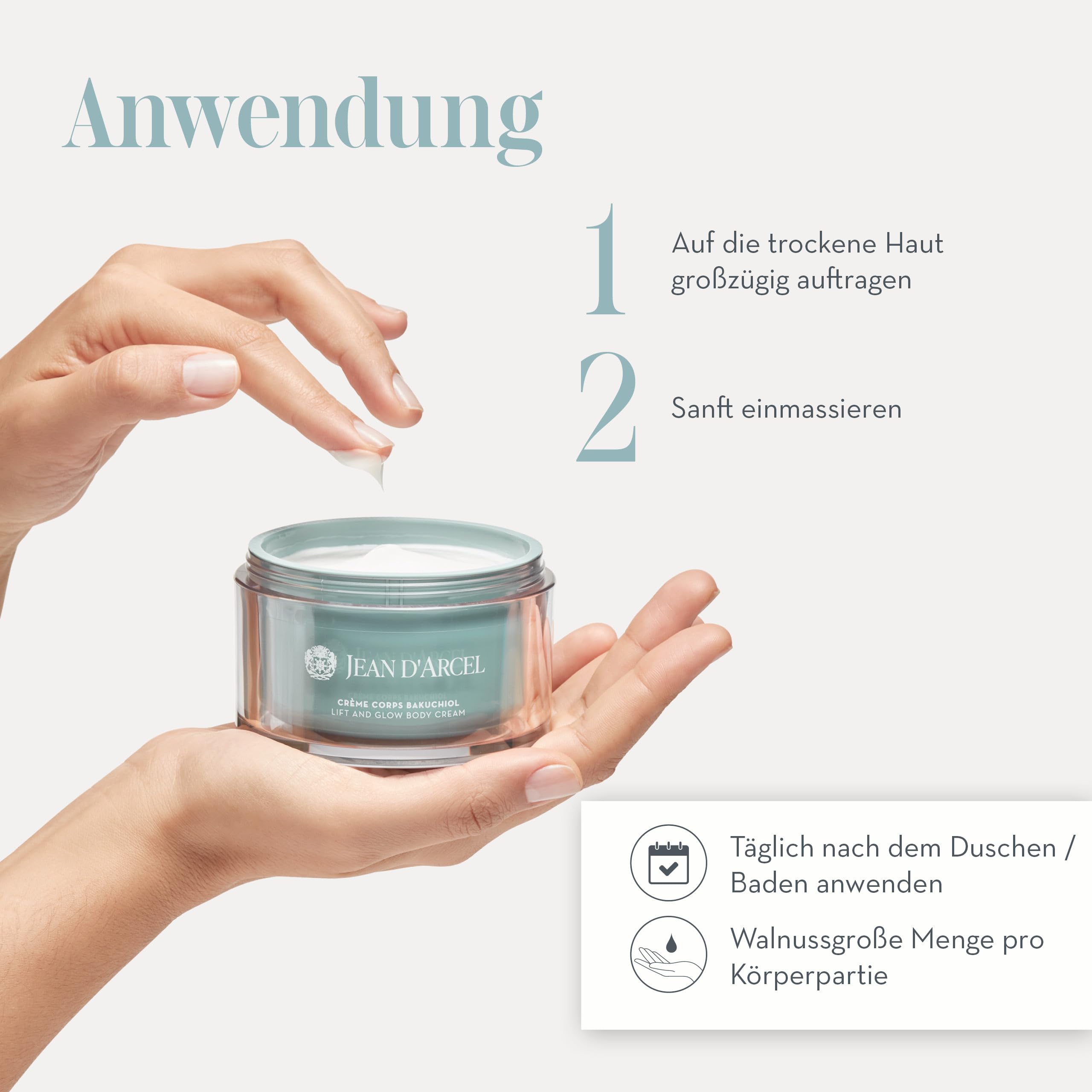 JEAN D'ARCEL PERFECTION CORPS Straffende Körpercreme -CRÈME CORPS BAKUCHIOL 200 ml -Mildert feine Linien - Schenkt neue Elastizität - Beruhigt die Haut