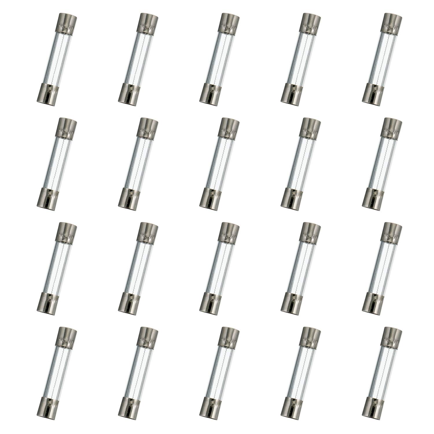 HUAREW T4AL 250V 20 Pcs 6x30mm Slow Blow Glass Fuse 4A 250V 0.24 x 1.18 inch time delay Fuse