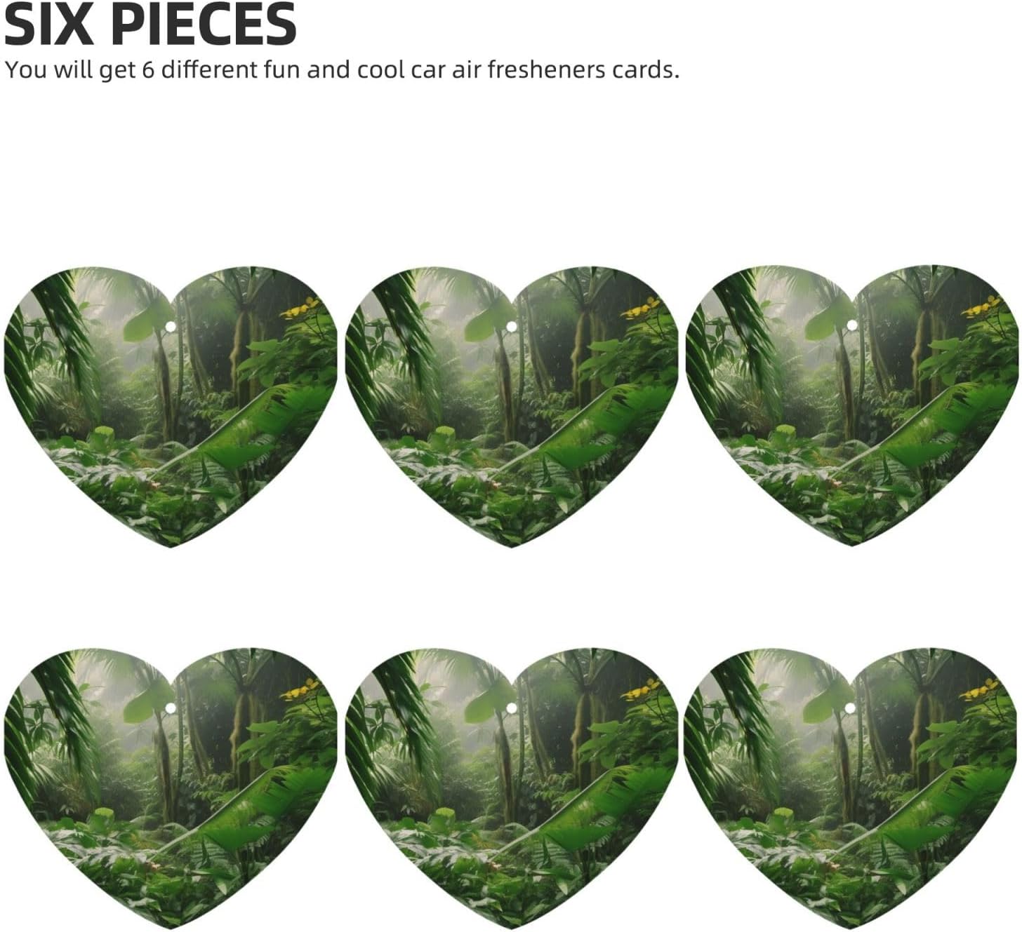 6 Pcs Car Air Fresheners Personalized Tropical Rainforest Aromatherapy Tablets Hanging Fragrance Scented Cards Funny Incense Chips For Rearview Mirror Accessories image 2