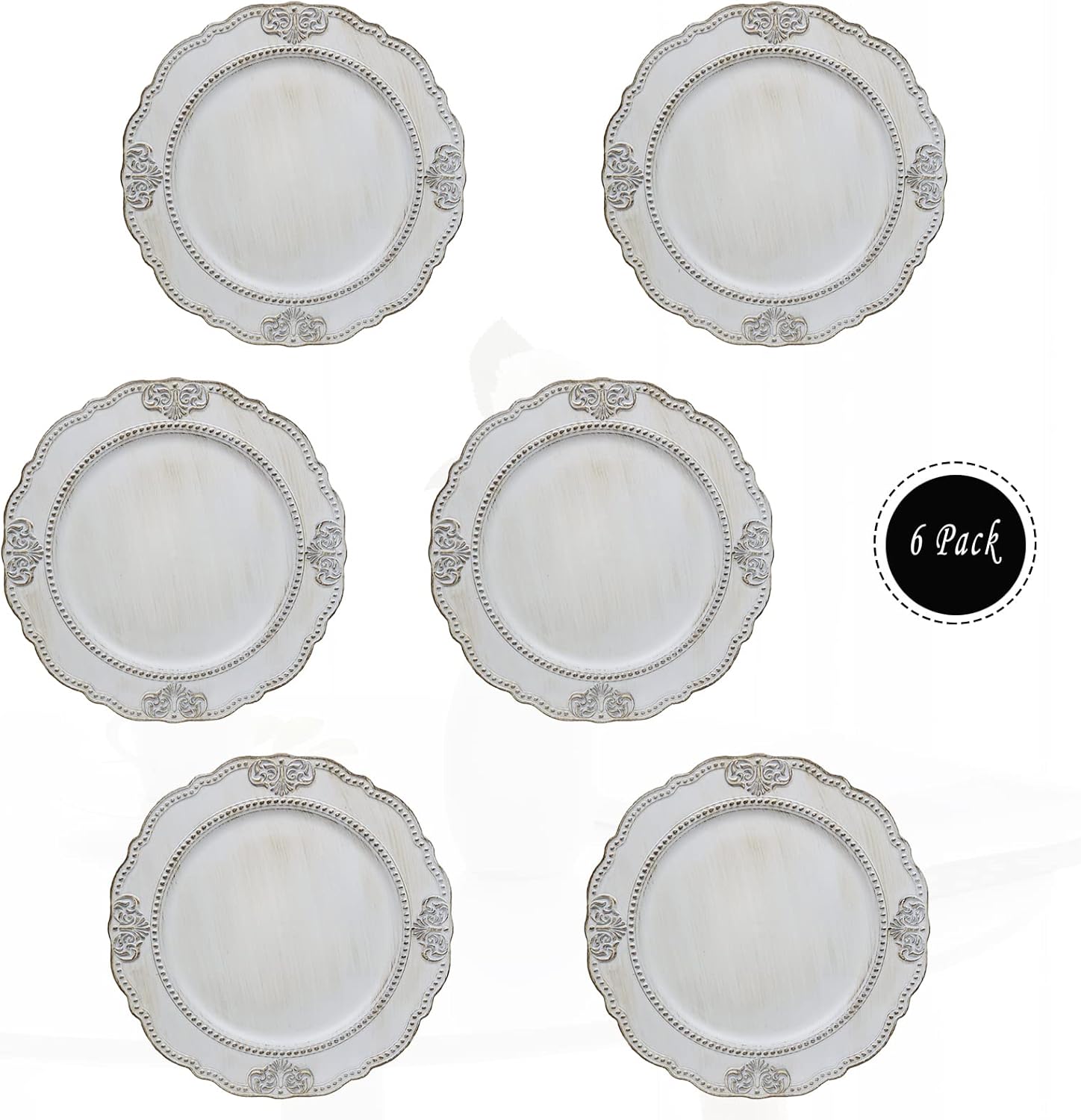 Embossed Baroque Charger Plates, Set of for Kuwait Ubuy