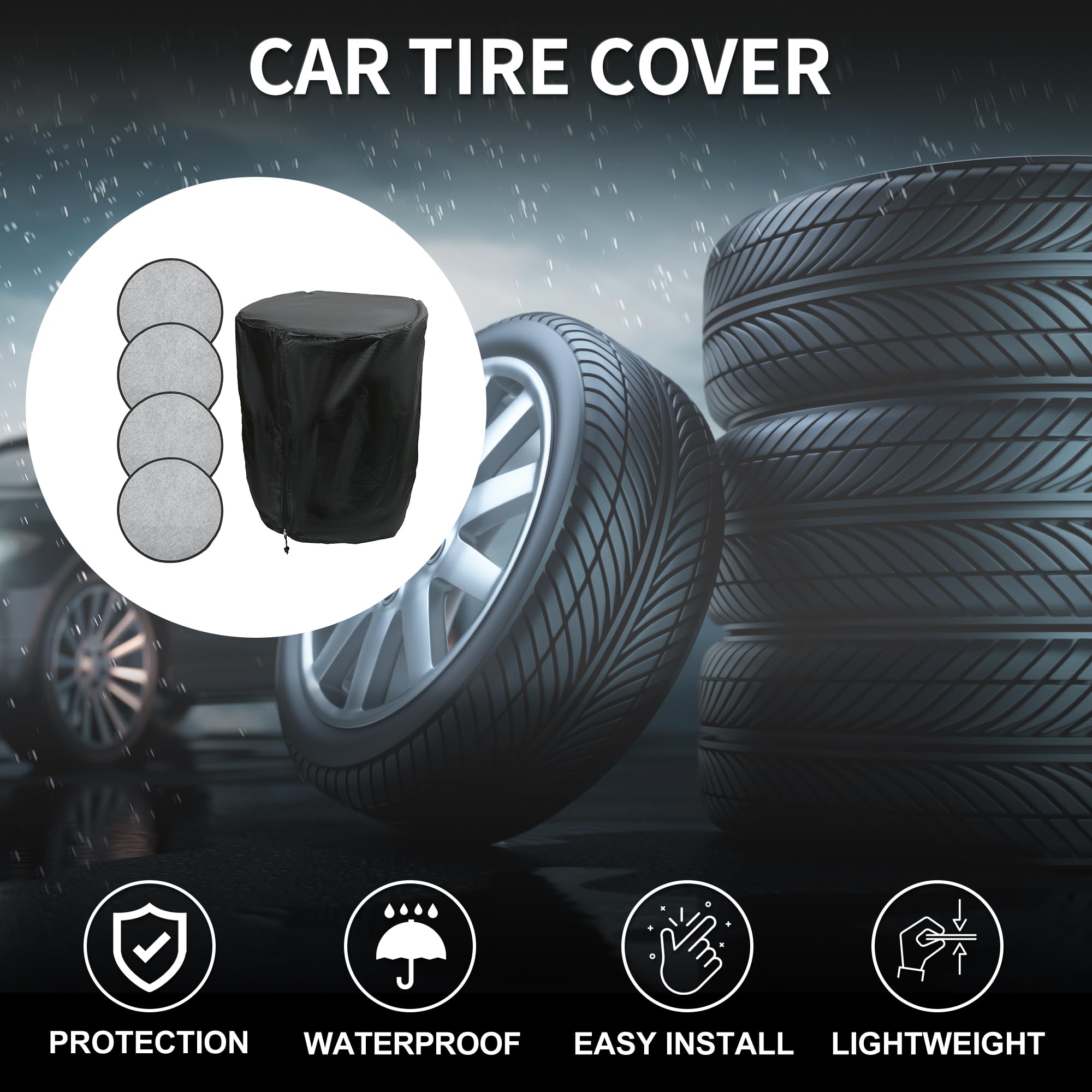 Funda Para Neumáticos Impermeable 1 Set Negro