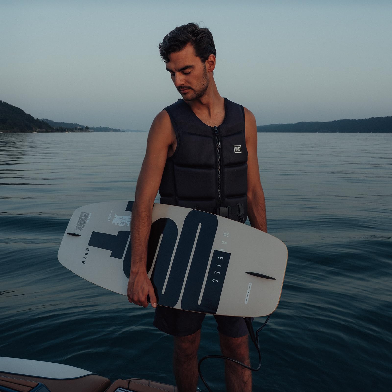 WAKETEC Wakeskate Truth, Eva Flat-Deck Board, Länge 41"-43", bis 100 kg Körpergewicht, für Boot & Seilbahn