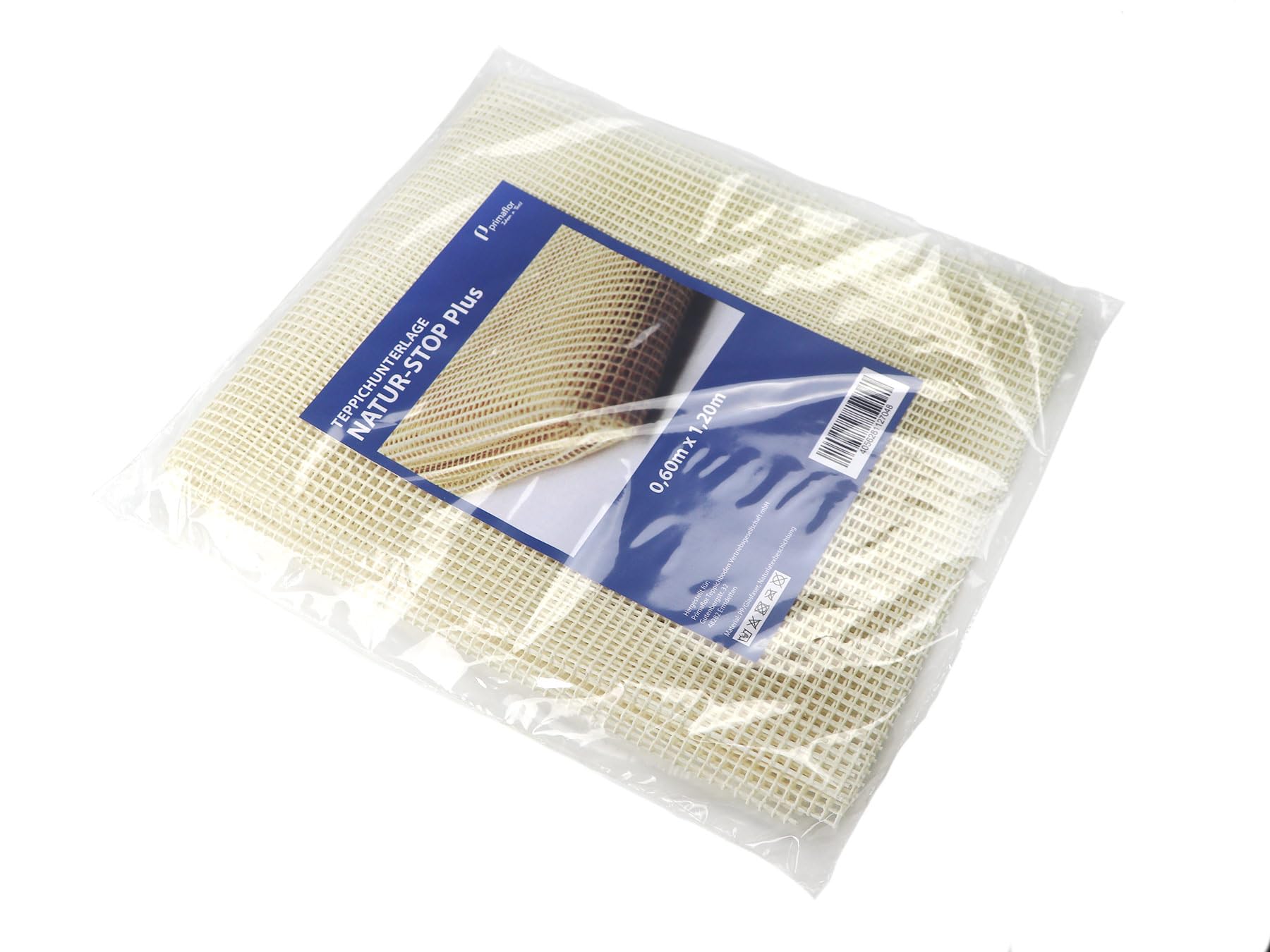 Primaflor Teppichunterlage Natur Stop Plus | 240 x 340 cm | Creme | Dünne Gitterunterlage mit Naturlatexbeschichtung, 1,5 mm hoch, handwaschbar, zuschneidbar und wiederverwendbar