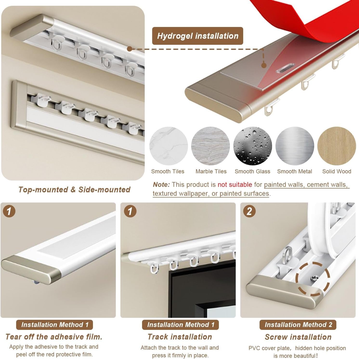 Rail de rideau de plafond ultra fin en alliage d'aluminium de 2,4 m – Système coulissant silencieux et robuste pour chambre à coucher, salon, hôpital – Facile à installer, finition blanche